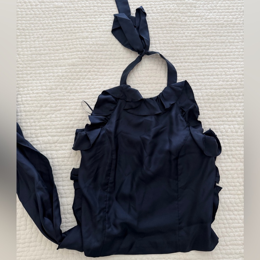 J. Crew Dark Blue Textured Swimsuit